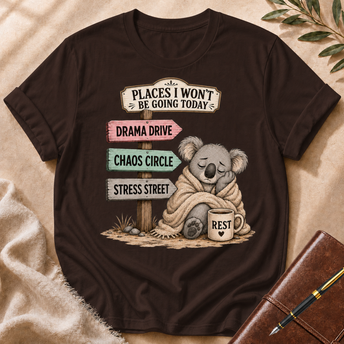 Places I Won’t Go Today — Drama Drive Wide Board Version T-Shirt