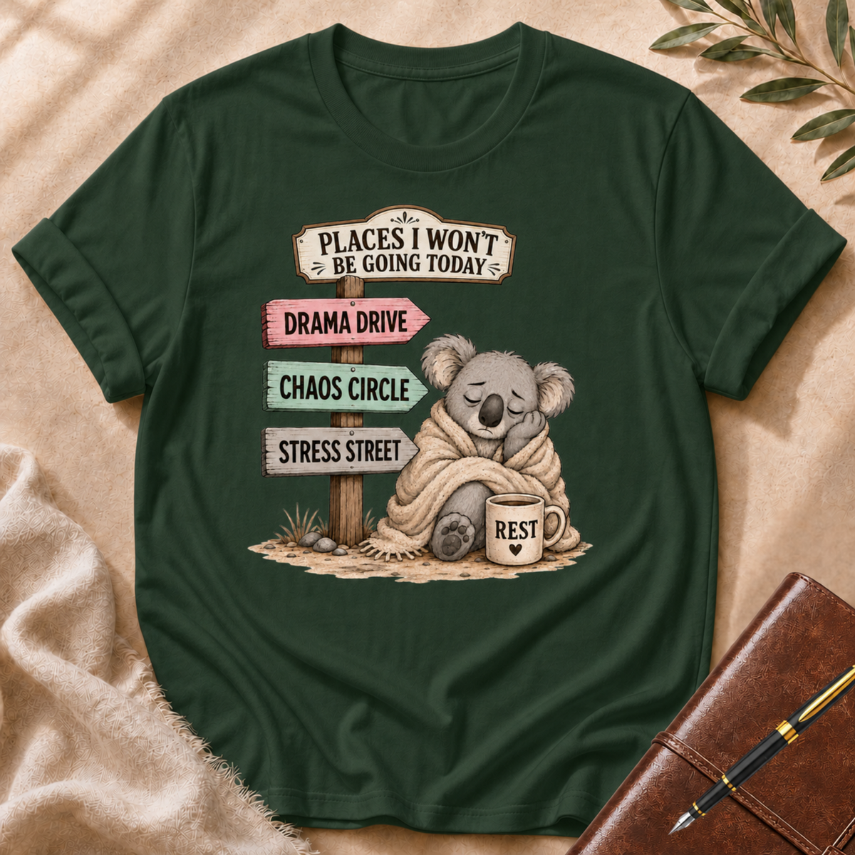 Places I Won’t Go Today — Drama Drive Wide Board Version T-Shirt