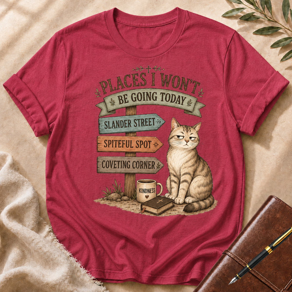 Places I Won’t Go Today — Coveting Corner Black Accent T-Shirt