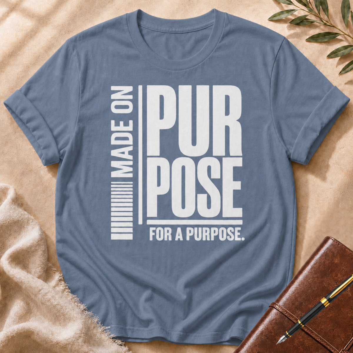 Made On Purpose For a Purpose White Accent T-Shirt
