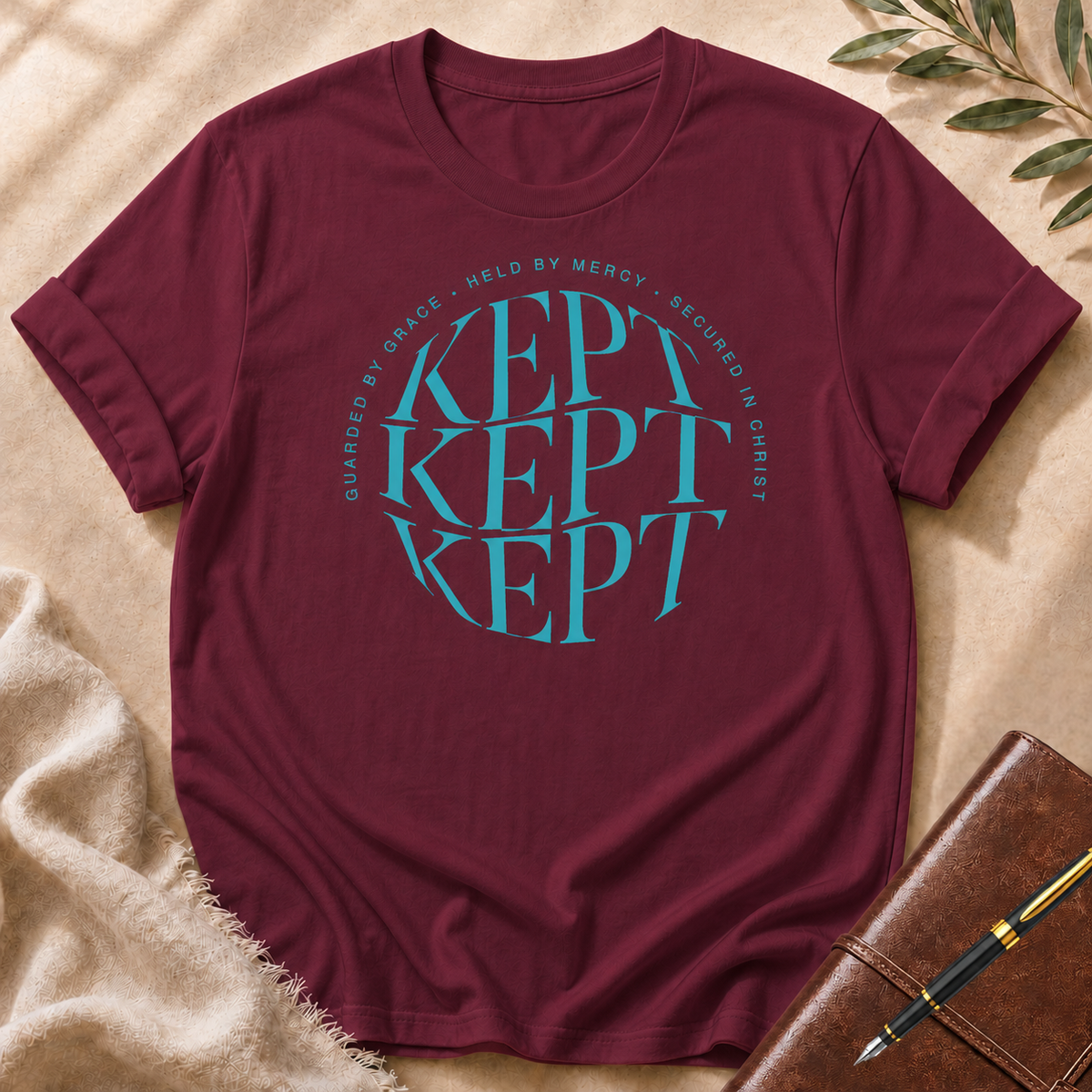Kept - Guarded by Grace, Held in Mercy, Seated in Christ - Azure Edition T-Shirt