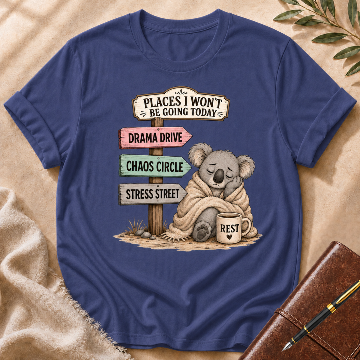 Places I Won’t Go Today — Drama Drive Wide Board Version T-Shirt
