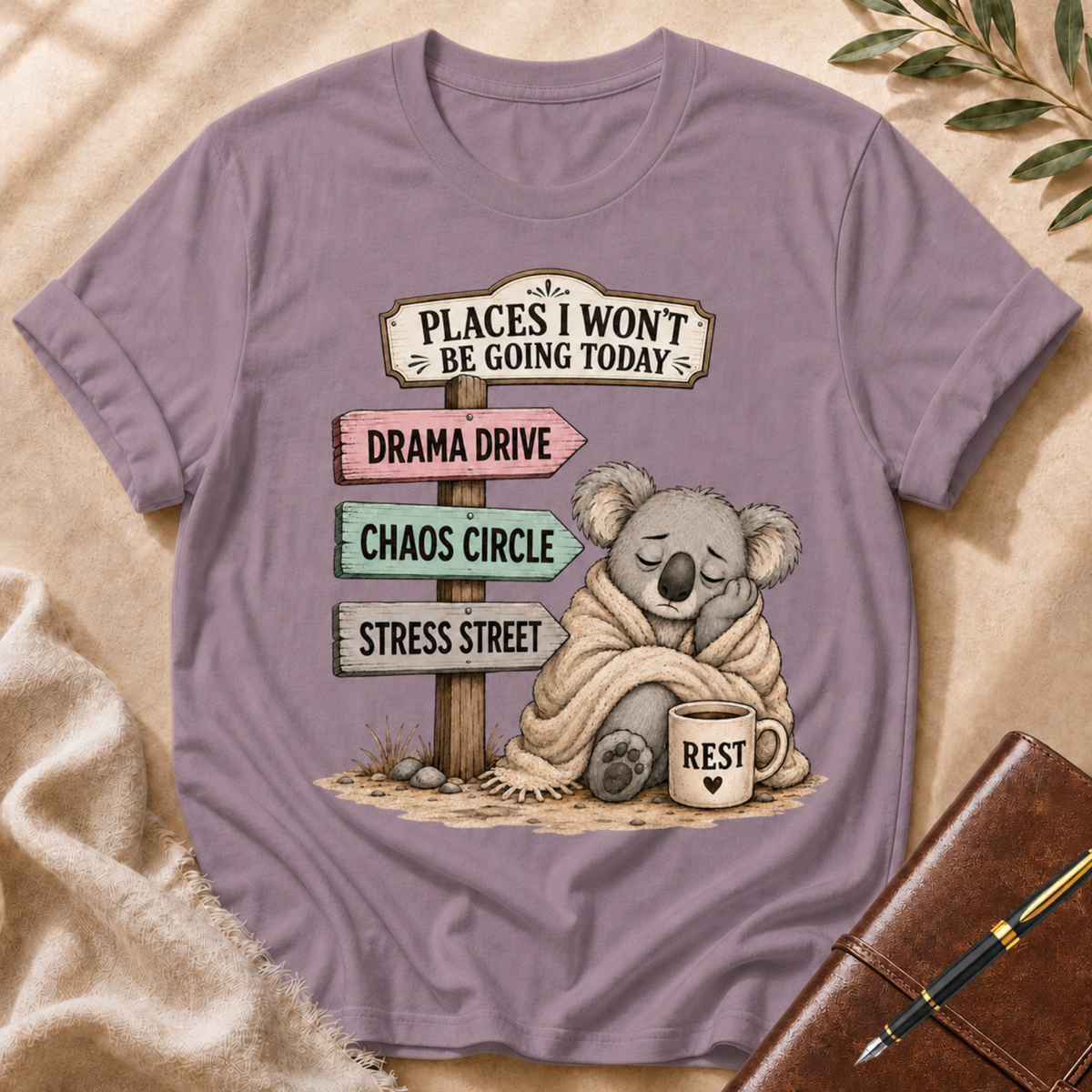 Places I Won’t Go Today — Drama Drive Wide Board Version T-Shirt